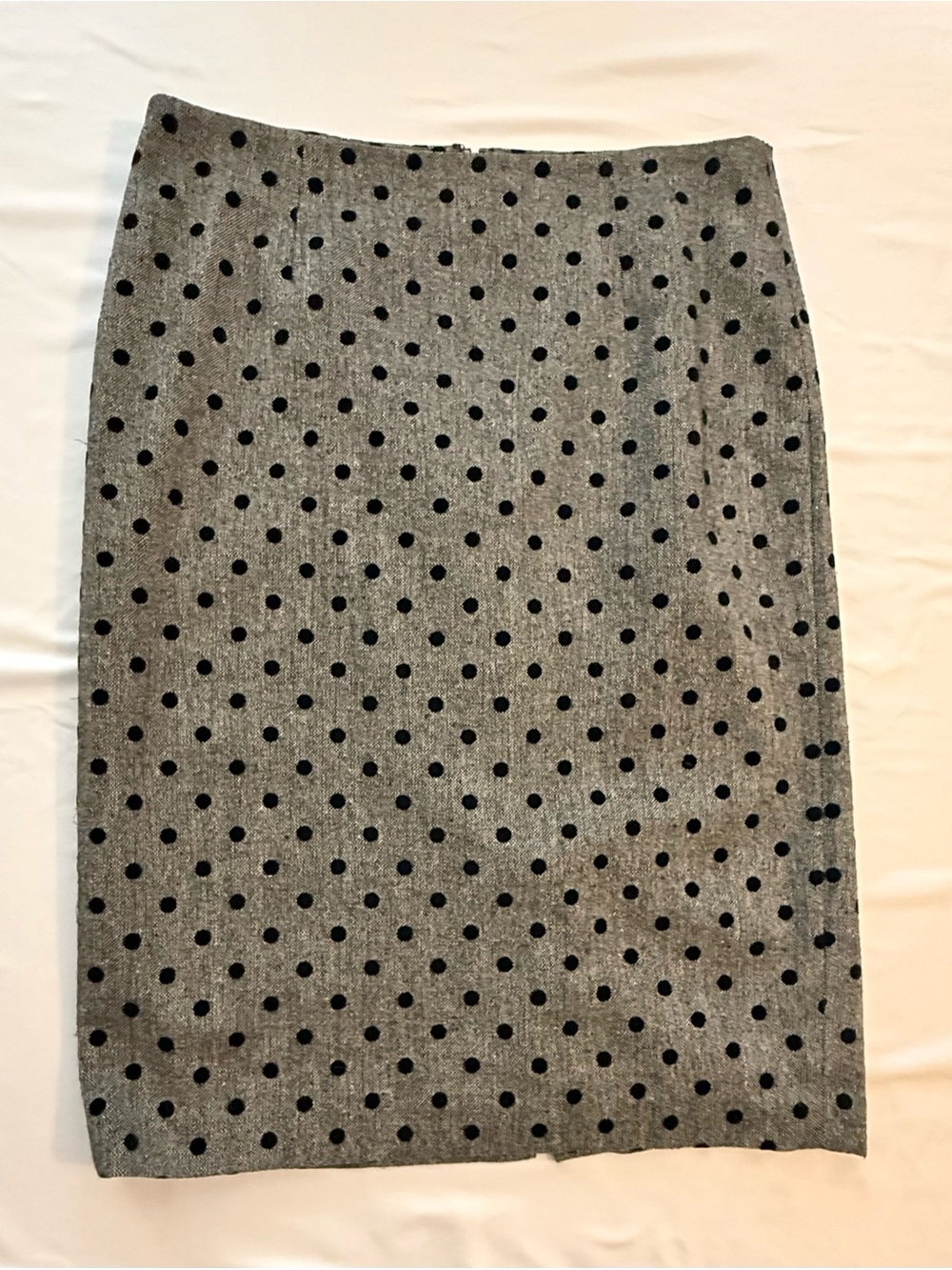 Halogen Gray and Black Polka Dot Tweed Pencil Midi Skirt (MM3)